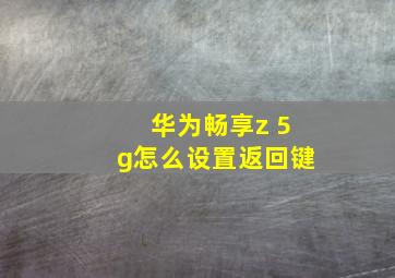 华为畅享z 5g怎么设置返回键